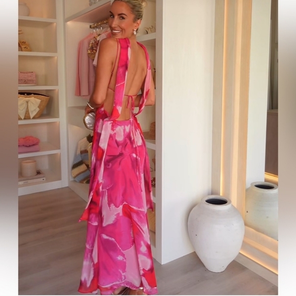 FOULARD PRINT LONG DRESS SIZE XS - Picture 13 of 13